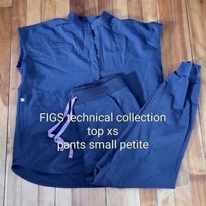Figs Navy Blue Pants & Top Set